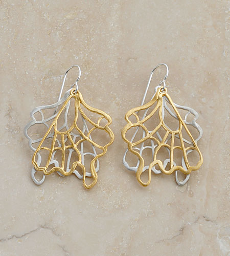 \#3 Julia Failey Eco Friendly Jewelry - Butterfly Earrings, Reclaimed Sterling Silver and 24kt Vermeil