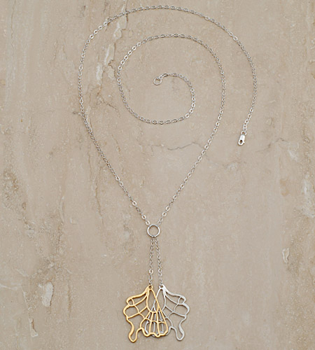 \#2 Julia Failey Eco Friendly Jewelry - Butterfly Necklace, Reclaimed Sterling Silver and 24kt Vermeil