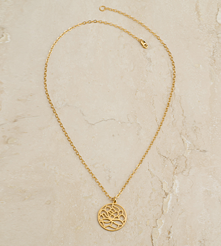 eco friendly Little Lotus Flower Pendant in Gold, Reclaimed Sterling Silver  Gold Vermeil