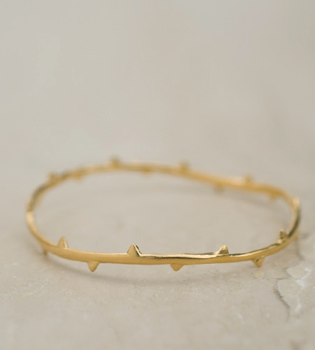 \#5 Julia Failey Eco Friendly Jewelry - Little Rose Vine Bangle in Gold, Reclaimed Sterling Silver with 24kt Vermeil