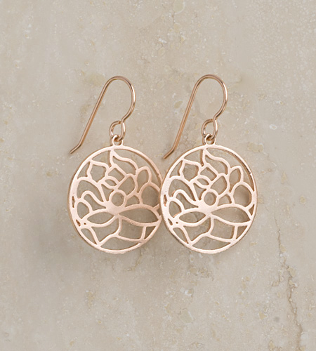 eco friendly Little Lotus Earrings in Rose, Reclaimed Sterling Silver  Rose Gold