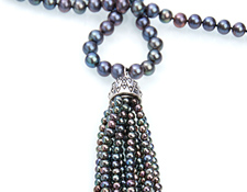Black Pearl Tassel Necklace Jewelry