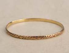 Tiger Bangle with Honeysuckle Inlay Julia Failey jewelry