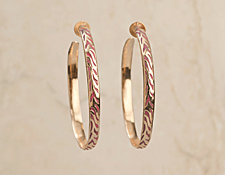 Tiger Hoop Earrings with Honeysuckle Inlay Julia Failey jewelry