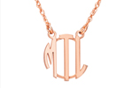 Personalized Circle Monogram Necklace in Rose Gold,  Julia Failey jewlery