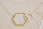 Julia Failey Eco Friendly Honeycomb Pendant, Reclaimed Sterling Silver  Gold Vermeil jewlery