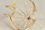 Julia Failey Eco Friendly Spider Web Cuff in Gold, White Topaz, Black Star Sapphire Sterling Silver, Gold Vermeil jewlery
