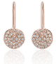 Wavy Diamond Disc Rose Gold Earrings