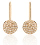 Wavy Diamond Disc Gold Earrings