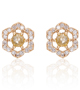 Yellow Diamond Rosette Studs