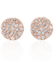 Small Diamond Disc Rose Gold Studs