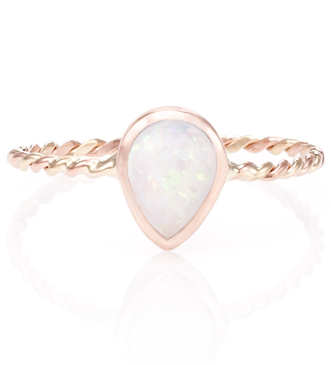 rose gold ring with opal